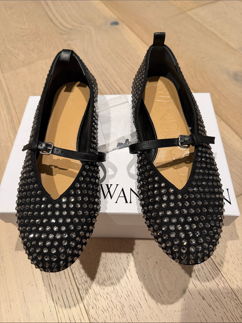 JW Anderson 
crystal-embellished ballerina shoes